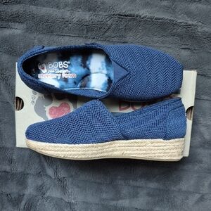 Highlights Blue Espadrille Wedges By Bobs From Skechers Size 7.5, New With Tags